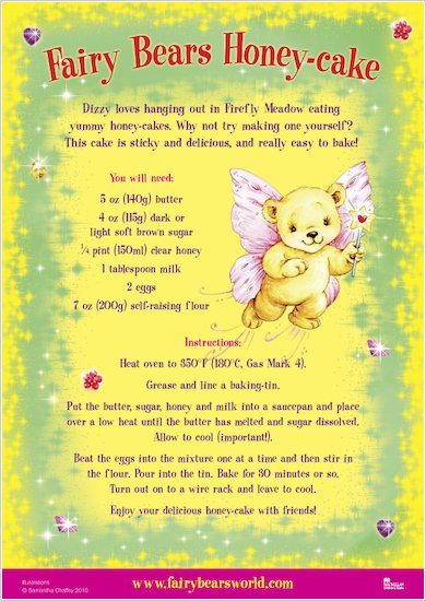 Fairy Bears Honey Cake Recipe