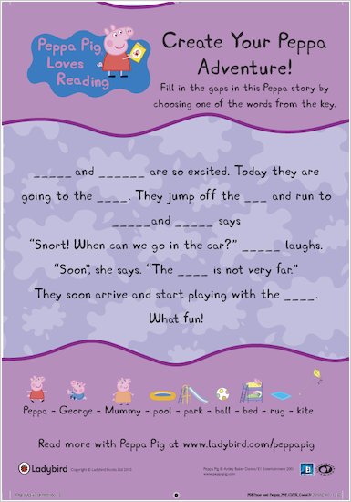 Create your own Peppa Pig adventure