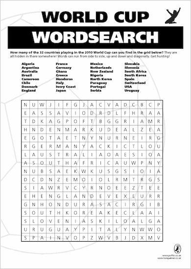 Foul Play Wordsearch