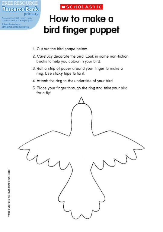 How to make a bird finger puppet
