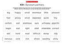 Synonyms matching game