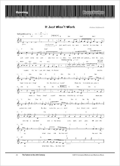 Musical score, 'It just won't work'