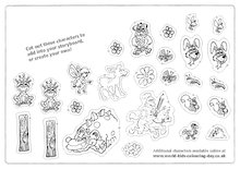 World Kids Colouring Day character sheet.