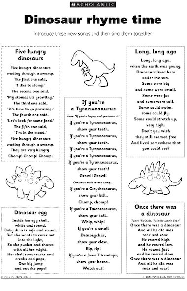 Dinosaur Rhyme Time Early Years Teaching Resource Scholastic