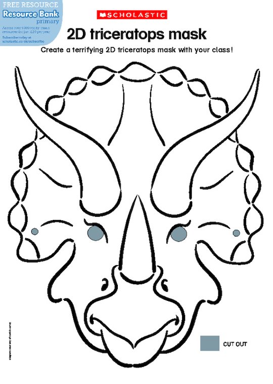 2D triceratops mask