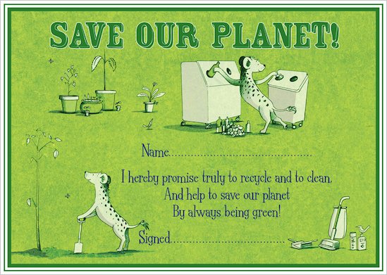 Save Our Planet certificate