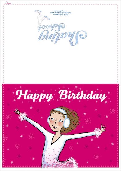 Skating School Birthday Card