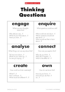Thinking questions – sentence starters