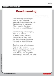 ‘Good morning’ – song lyrics