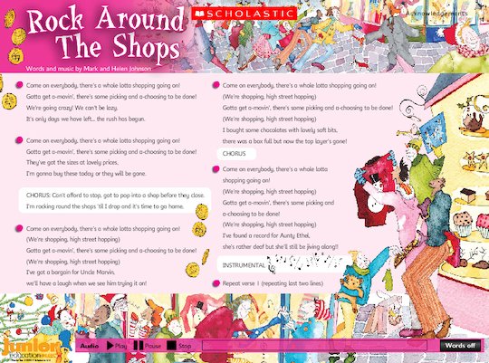 'Rock around the shops' song - interactive