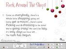 ‘Rock around the shops’ song – words on screen