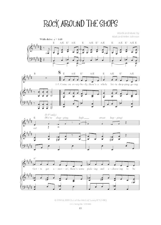Rock around the shops - Christmas song score