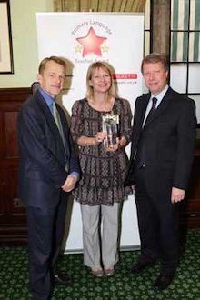 Sally Mitchell with David Laws MP and Geoff Swinn 