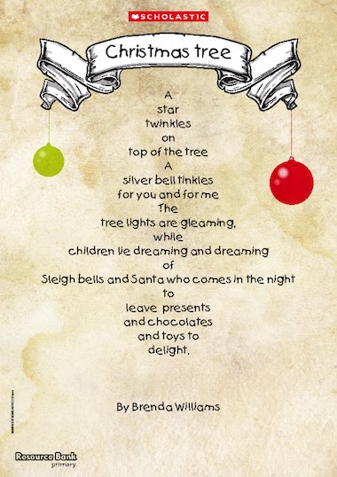 Christmas tree – shape poem – Primary KS1 teaching resource - Scholastic