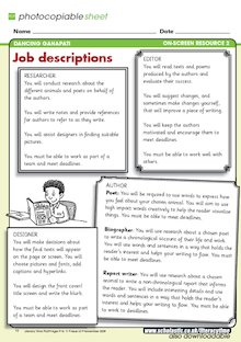 Publishing – job descriptions