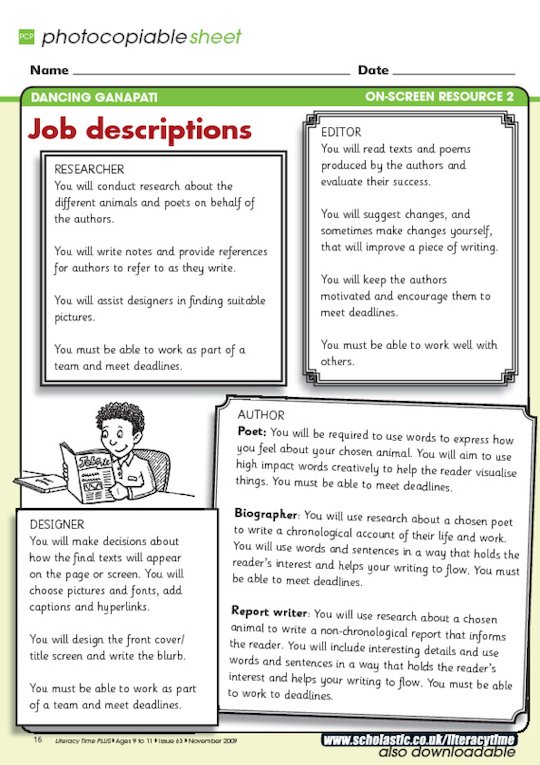 Publishing - job descriptions