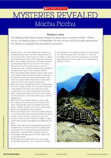 Machu Picchu fact sheet