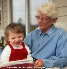 grandma with grand daughter