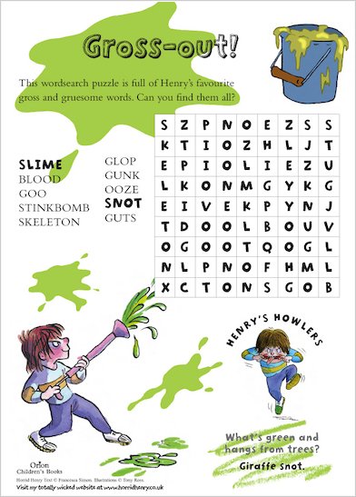 Horrid Henry Grossout Wordsearch