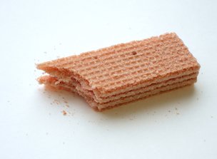 Image: Half Eaten Pink Wafer