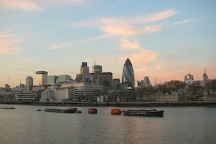 View of Gherkin from Thames