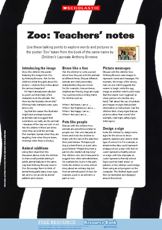 Zoo activity sheets - Scholastic Shop