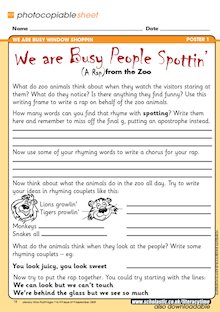 We are Busy People Spottin’ – poem planning