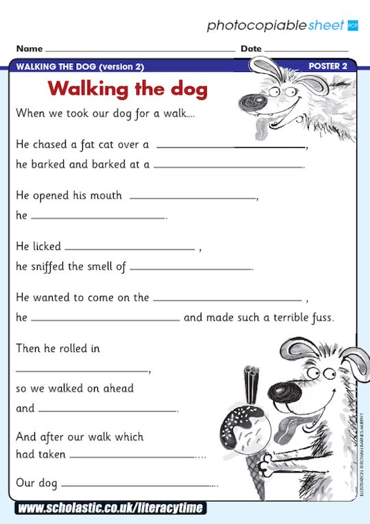 Walking the dog - poem frames