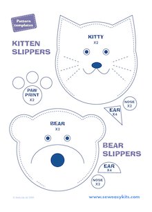 Make bear and kitten slippers