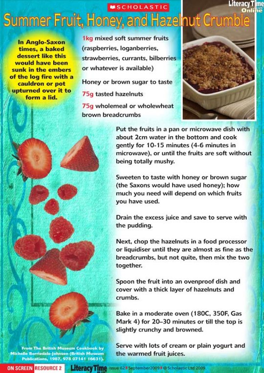 Fruit crumble - Anglo-Saxon recipe