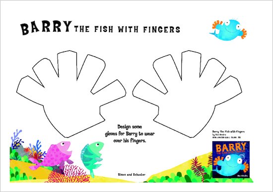 Design gloves for Barry the Fish with Fingers