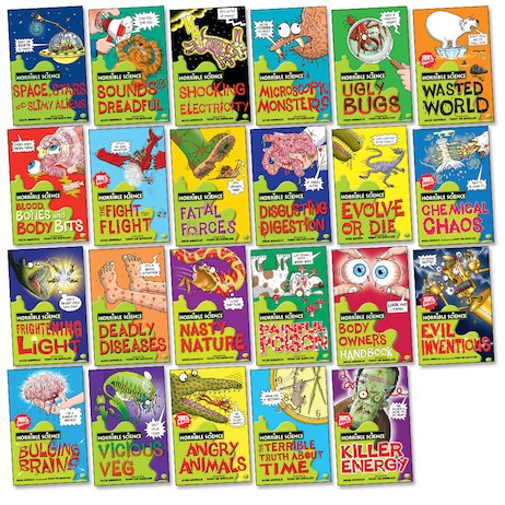 Nick Arnold Horrible Science Collection 20 Books Set Sounds Dreadful,Deadly Diseases,Chemical Chaos,Bulging Brains,Fatal Forces,Nasty Nature,Ugly Bug,Fatal Forces,Vicious Veg,Painful Poison and More