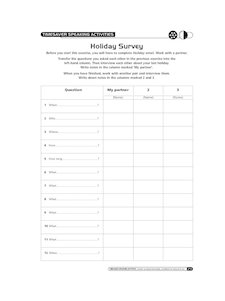 Holiday survey