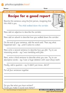 Recipe for a good report