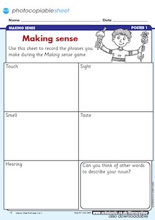 Making sense activity sheet