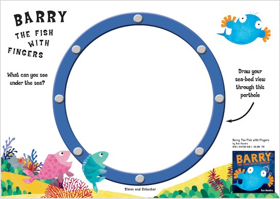 Barry the Fish with Fingers Porthole Drawing Activity