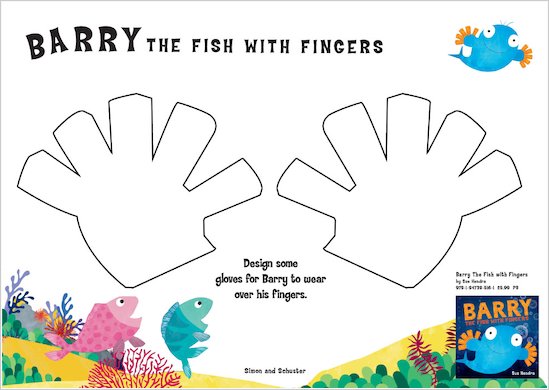 Design gloves for Barry the Fish with Fingers