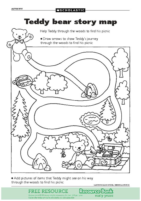 Teddy bear story map