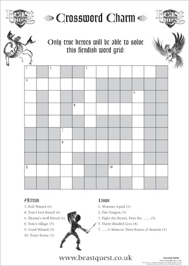 Beast Quest Crossword