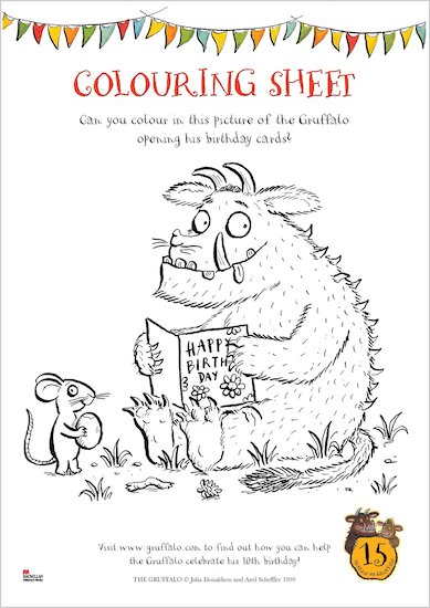 Gruffalo Birthday Colouring Sheet