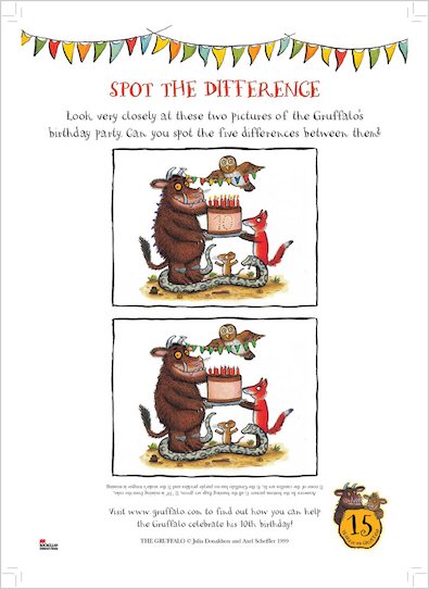 Gruffalo Birthday Spot the Difference