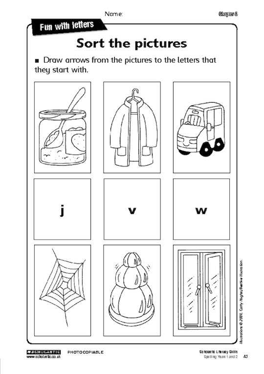 Digraphs: Fun with letters activity sheets