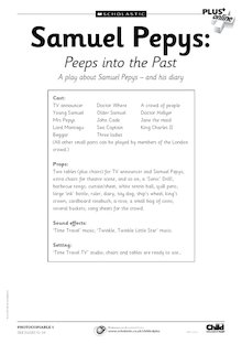 Samuel Pepys: Peeps into the Past – play and facts
