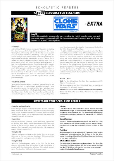 ELT Readers: The Clone Wars Resource Sheets and Answers