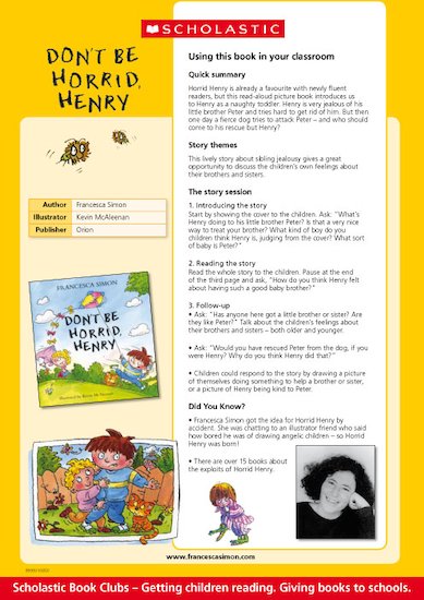 Don't Be Horrid Henry Reading Notes