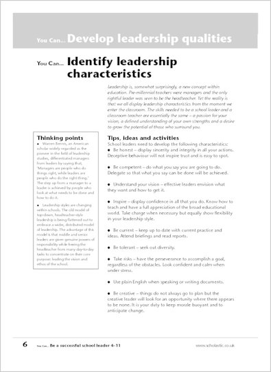 Develop leadership qualitites