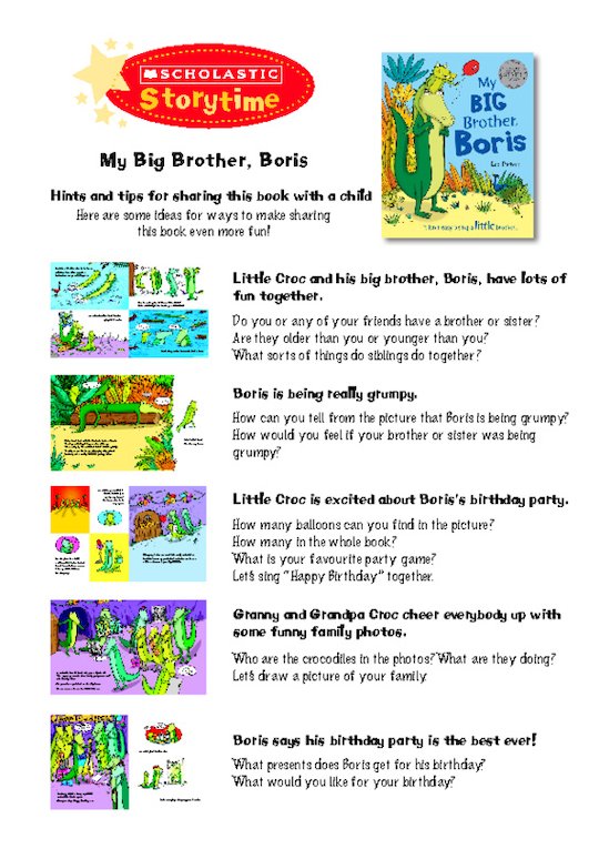 Storytime Notes: My Big Brother, Boris