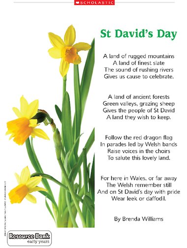 St David’s Day – poem – Primary KS2 teaching resource - Scholastic