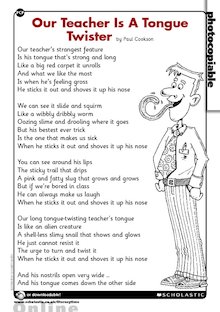 ‘Our Teacher Is A Tongue Twister’ poem