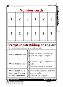 Number cards and Prompt Sheet: adding -er and -est